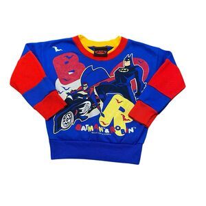 Vintage Batman & Robin Toddler Tee Shirt Sweater Top 90s Y2K Anime DC Comics 2T